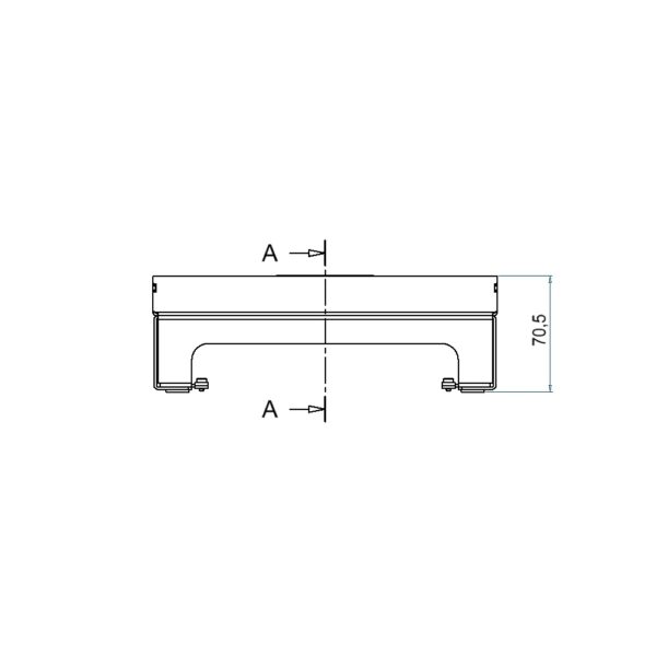 Produktbild UBD 217 201  -  Unterflur-Bodendose UBD 210 small inkl. Deckel mit Kante, geschlossen, 20mm Vertiefung und 1 Schnurauslass